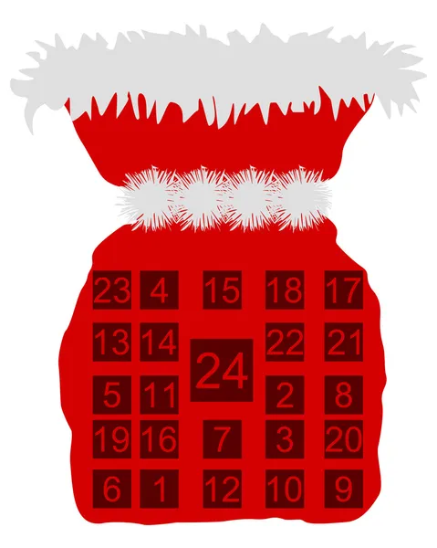 Rode st nicholas tas met adventkalender — Stockvector
