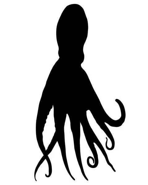 Silhouette poulpe — Image vectorielle