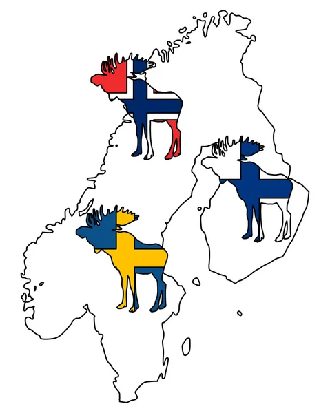 Orignal scandinave — Image vectorielle