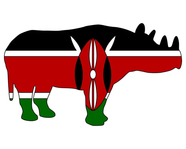 Quênia rinoceronte negro —  Vetores de Stock