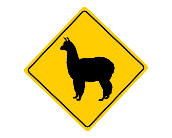 Alpaga signe d'avertissement — Image vectorielle