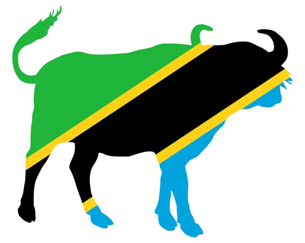 Tanzania búfalo — Archivo Imágenes Vectoriales
