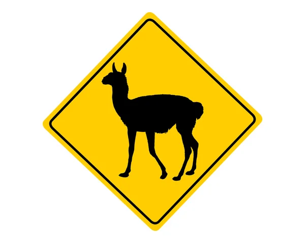 Sinal de alerta Guanaco — Vetor de Stock