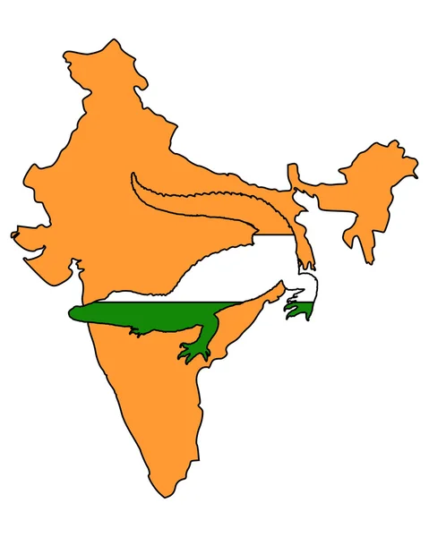 Κροκόδειλος Ινδία — Διανυσματικό Αρχείο