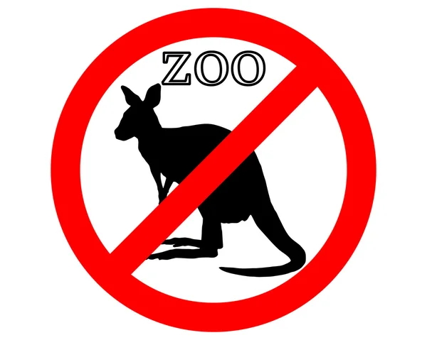 Canguro en zoológico prohibido — Vector de stock