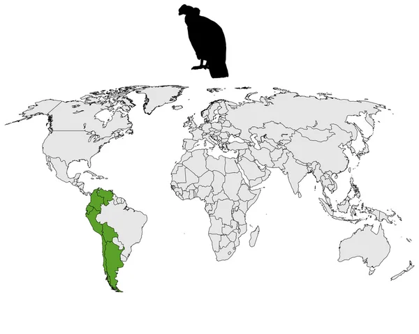 Distribution des condors andins — Image vectorielle