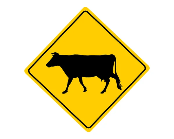 Signal d'avertissement de vache — Image vectorielle