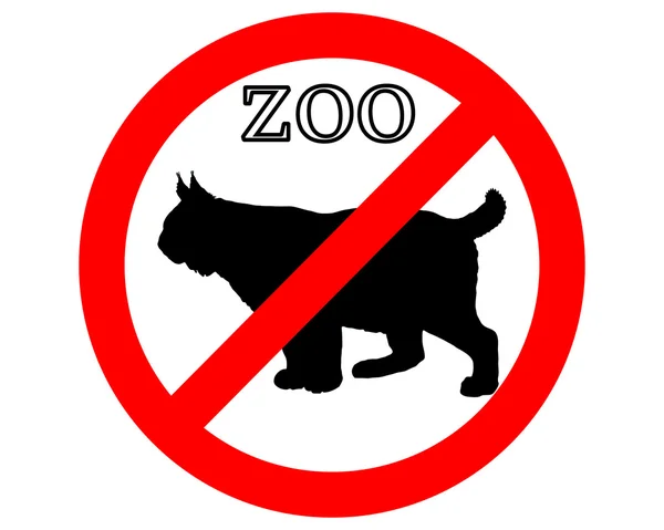 Рись в зоопарку заборонено — стоковий вектор