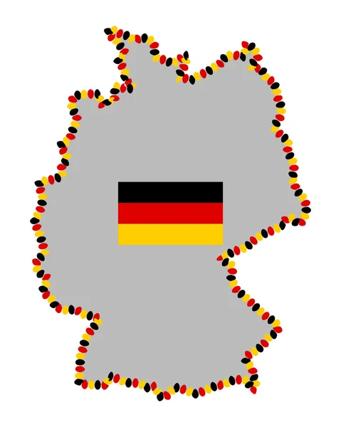 Mapa Niemiec z pisanki i flaga — Wektor stockowy