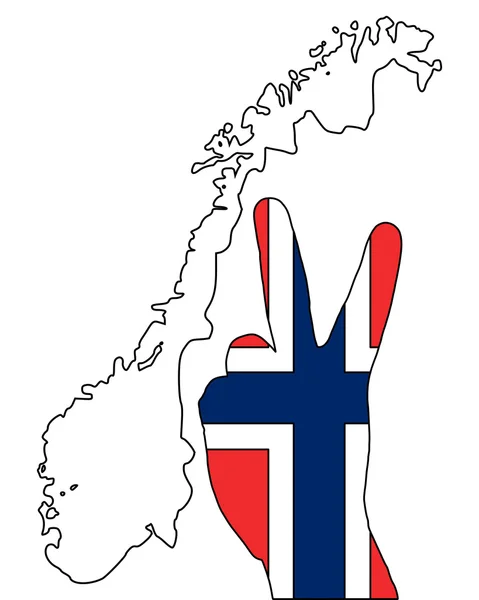 Norveç el sinyal — Stok Vektör