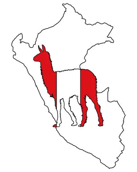 Lama Pérou — Image vectorielle