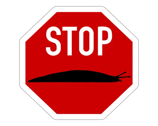 Stop sign for slugs — Stock Vector