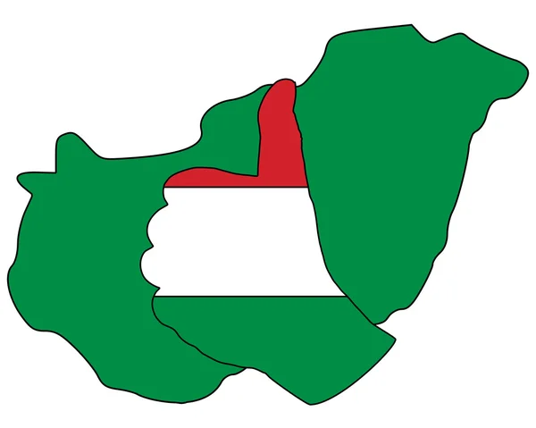 Ουγγαρία χέρι σήμα — Διανυσματικό Αρχείο