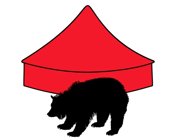 Grizzly medve a cirkusz — Stock Vector