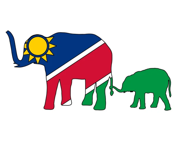 Namibia elephants — Stock Vector