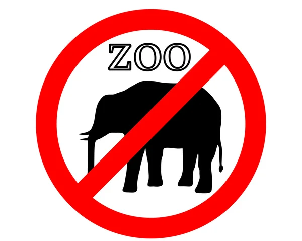 Elefante en zoológico prohibido — Vector de stock