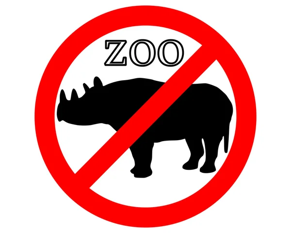 Rhinoceros in zoo prohibited — Stock Vector
