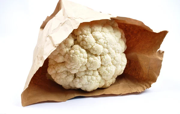 Cauliflower in paper bag — Stock Photo, Image