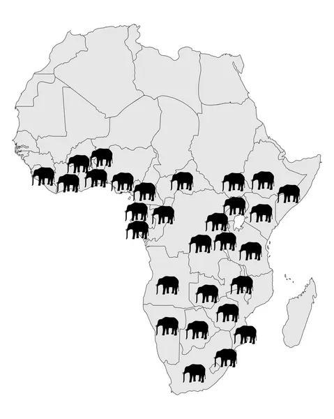 非洲大象范围 — 图库矢量图片
