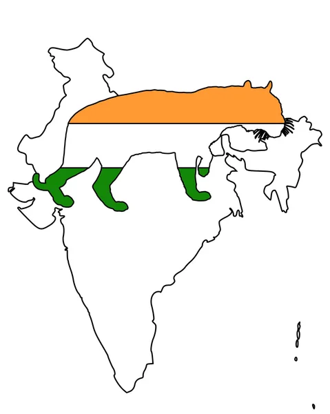 Tigre de la India — Vector de stock