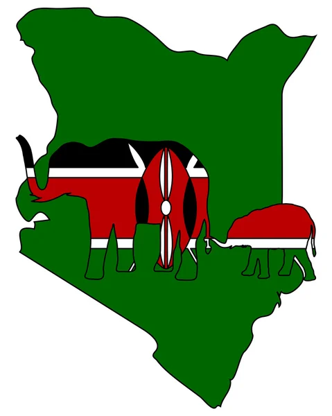 Elefanti del Kenya — Vettoriale Stock