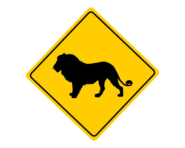 Lion warning sign — Stock Vector