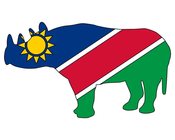 Чёрный носорог Намибии — стоковый вектор