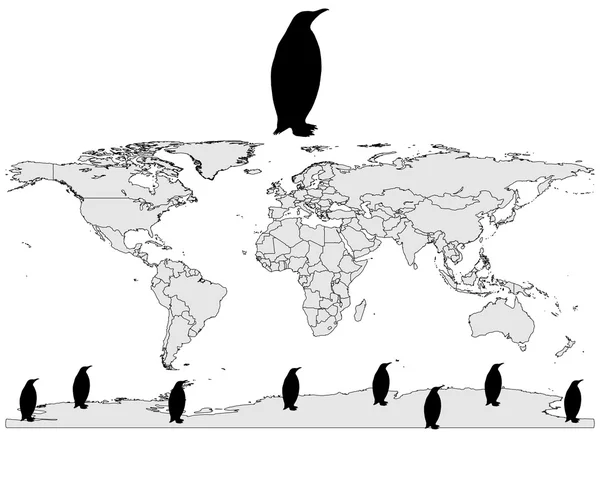 Emperor penguin range — Stock Vector