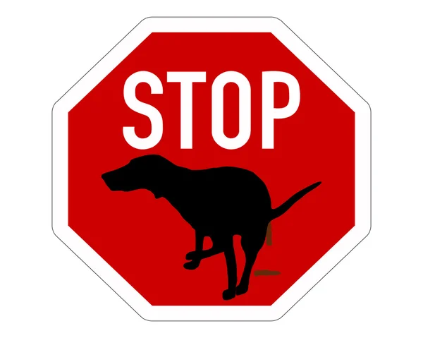 Stop sign dogs dump — Stock Vector