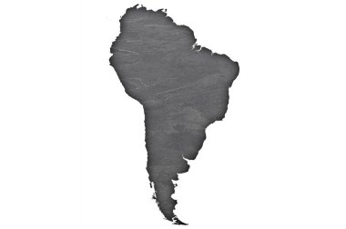 Güney Amerika haritası kara tahta üzerine