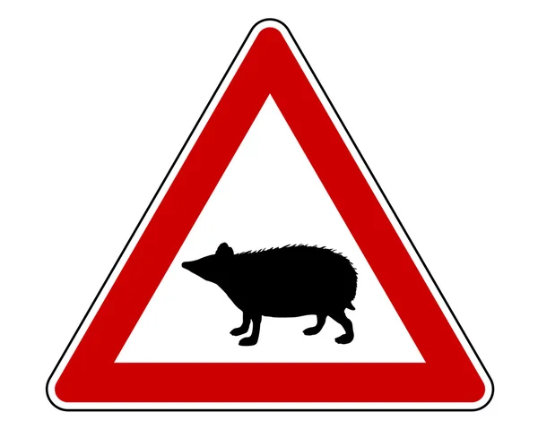 Hedgehog warning sign — Stock Vector