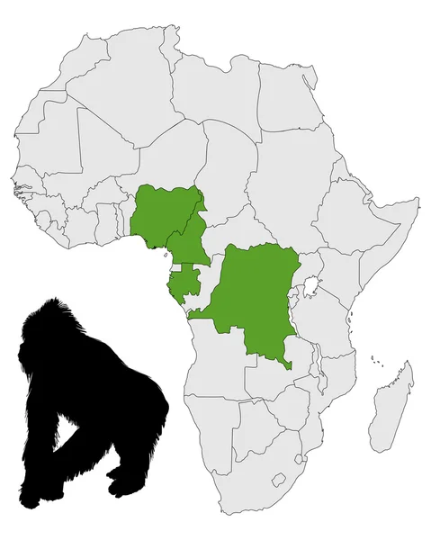 Αφρική γορίλλας φάσμα — Διανυσματικό Αρχείο
