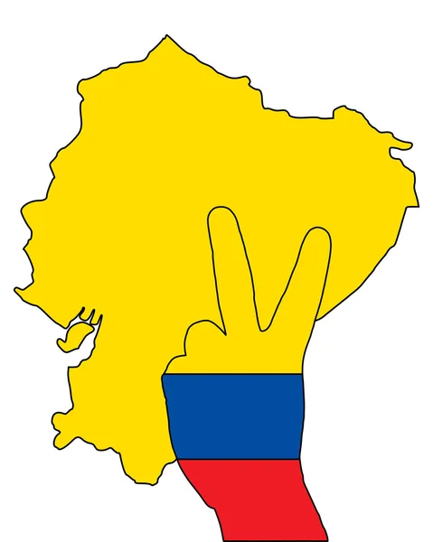 Ecuador segnale mano — Vettoriale Stock