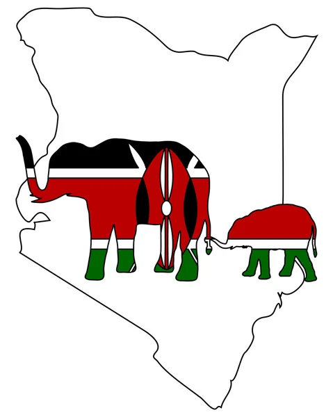 케냐 코끼리 — 스톡 벡터