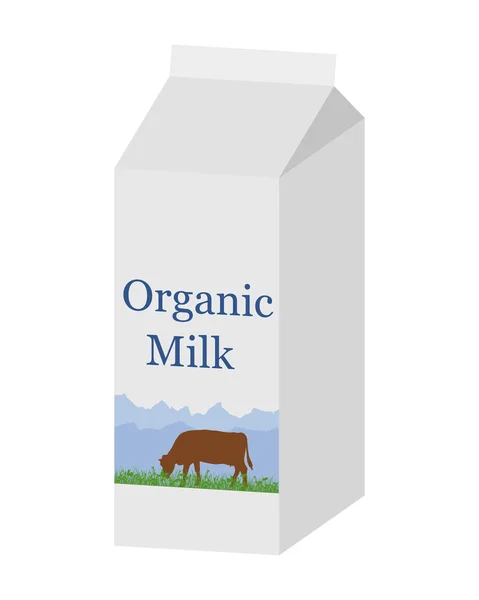 Embalagem de leite biológico — Vetor de Stock