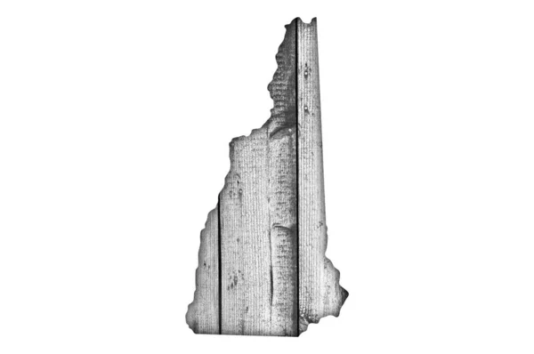 Mapa New Hampshiru Ošlehaném Dřevě — Stock fotografie