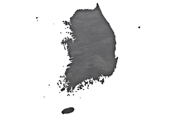 Map South Korea Dark Slate — Stock Photo, Image