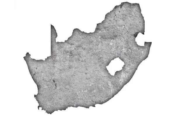 Mapa África Sul Sobre Concreto Desgastado — Fotografia de Stock