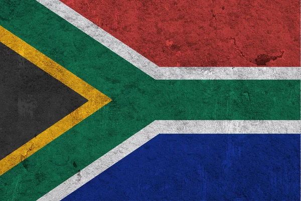 Flagge Südafrikas Auf Verwittertem Beton — Stockfoto