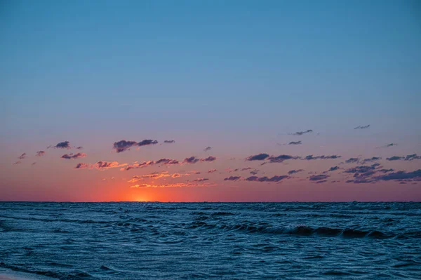 Charmanter Sonnenuntergang Meer Jurmala Lettland Europa — Stockfoto