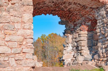 Koknese Kalesi kalıntıları Koknese, Letonya 'da bir kompleks - element