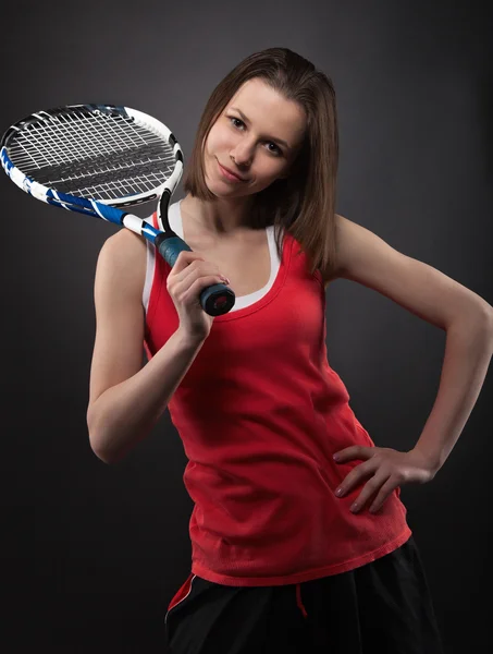 Portrait d'adolescente sportive joueuse de tennis — Photo