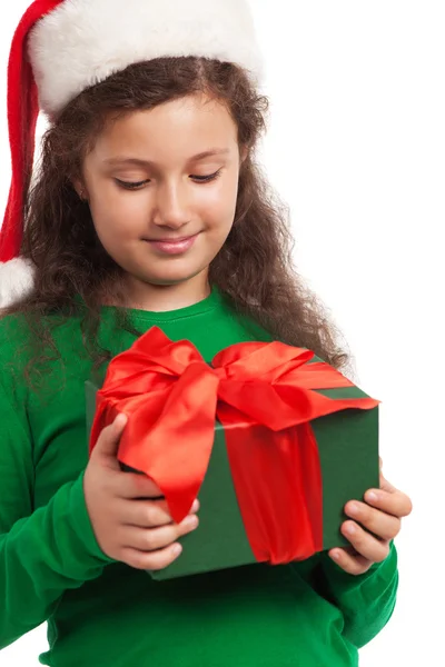 Happy child with Christmas gift — Stock Photo, Image