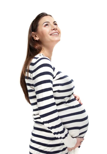 Felice giovane donna incinta — Foto Stock