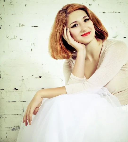 Retrato da mulher ruiva — Fotografia de Stock