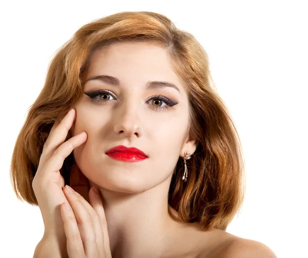 Beauutiful young woman with red hair — Stock Photo, Image