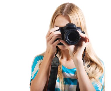 yaratıcı kadın fotoğrafçı fotoğraf çeker
