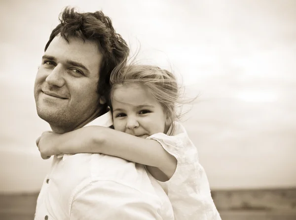 Happy young father with little daughter — Stock Photo, Image