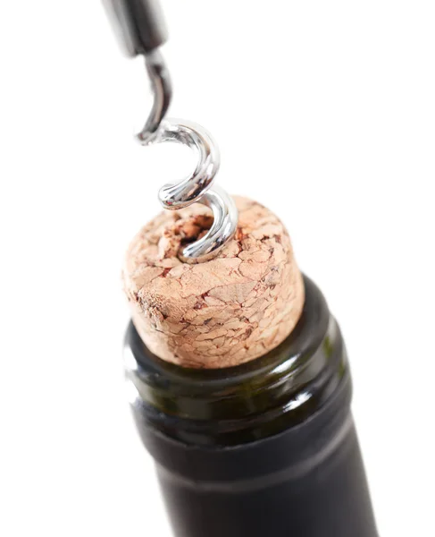 Dated wine bottle corks and bottle — Stock Photo, Image