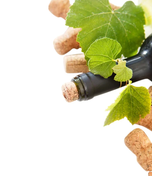 Dated wine bottle corks and bottle — Stock Photo, Image